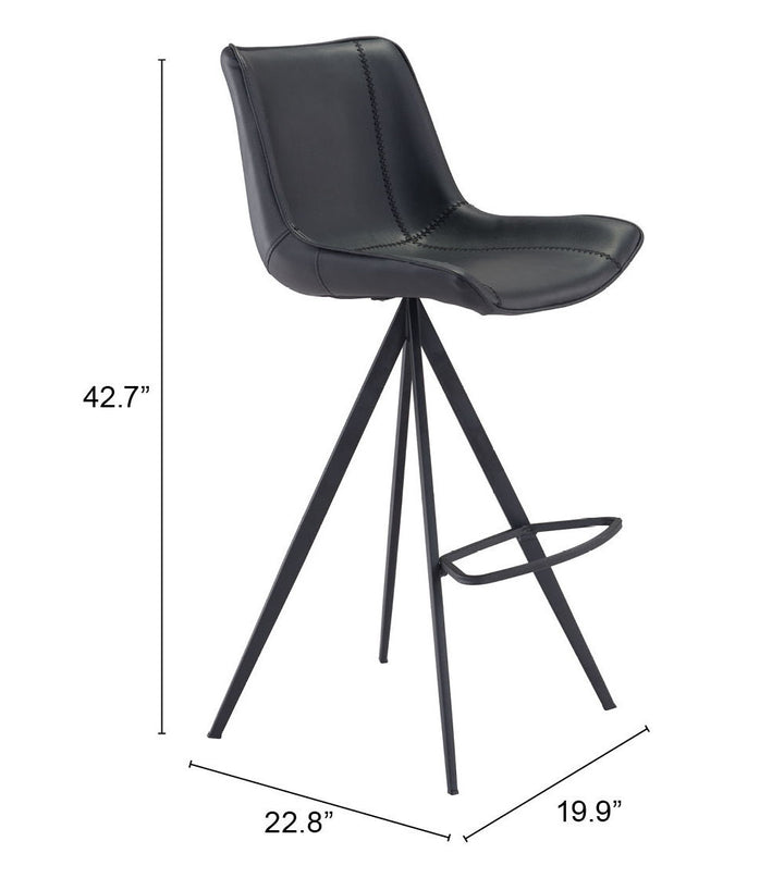 Zuo Aki Barstool (Set of 2) Black