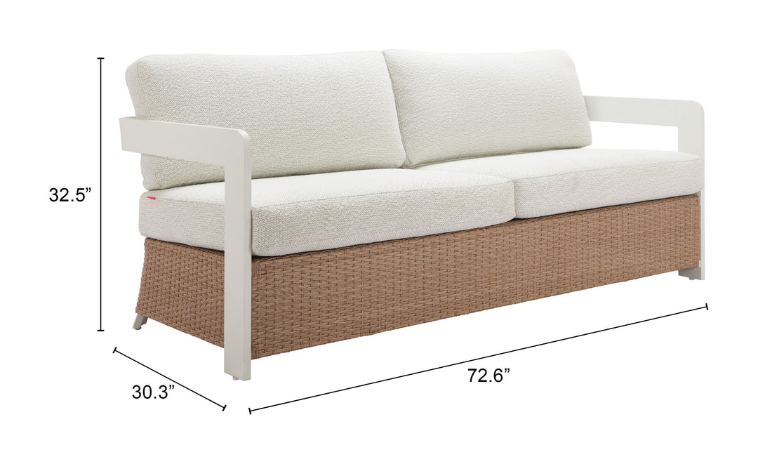 Zuo Gelo Sofa White & Brown