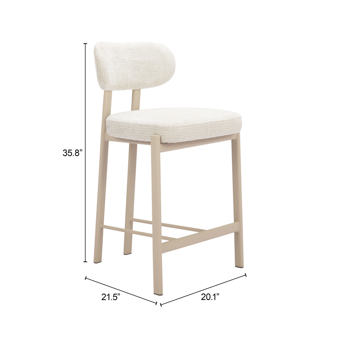 Zuo Aurea Counter Stool (Set of 2) Light Gray