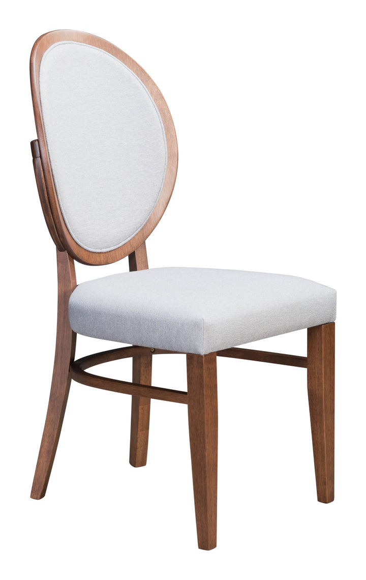 Zuo Regents Dining Chair (Set of 2) Walnut & Light Gray