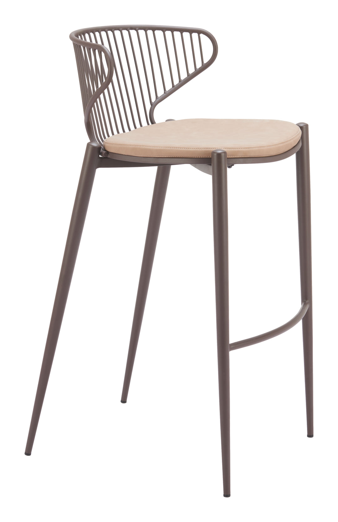 Zuo Silues Barstool (Set of 2) Taupe & Brown