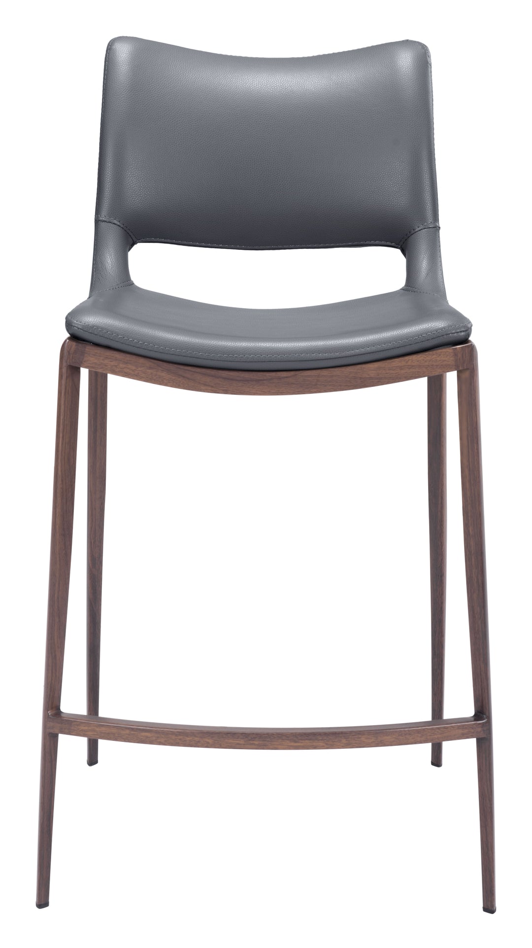 Zuo Ace Counter Stool (Set of 2) Dark Gray & Walnut