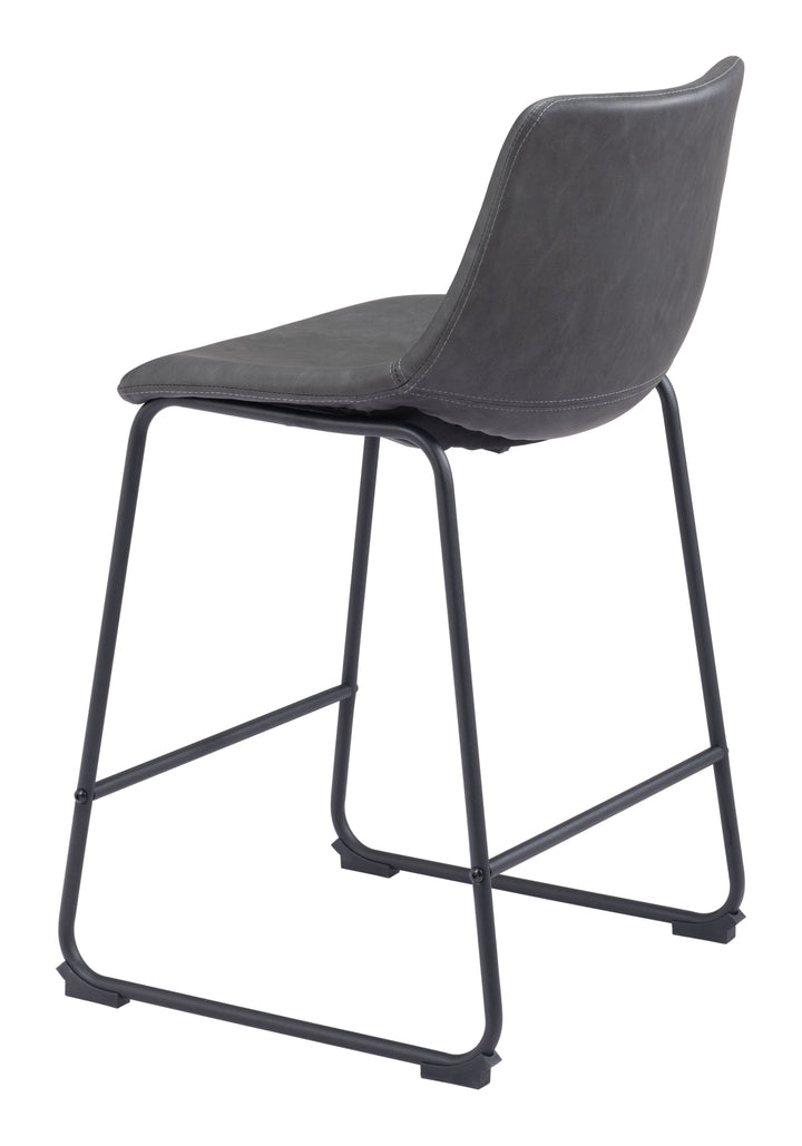 Zuo Smart Counter Stool (Set of 2) Charcoal