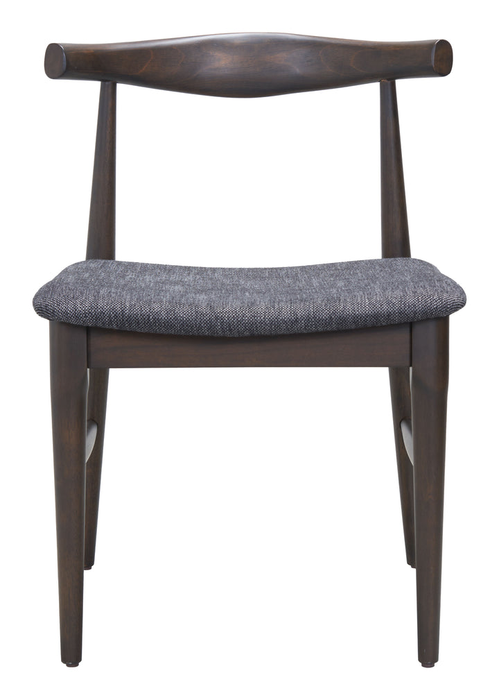 Zuo Tuzka Dining Chair (Set of 2) Gray & Espresso