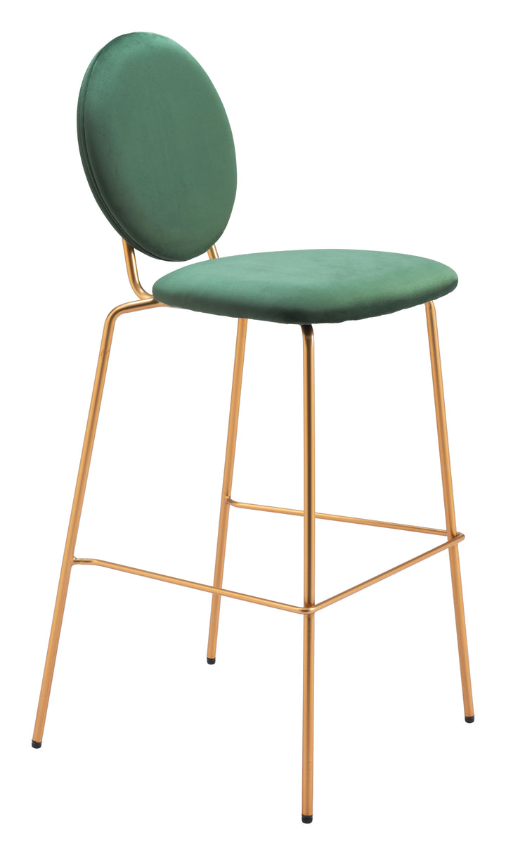 Zuo Odessa Barstool (Set of 2) Green & Gold