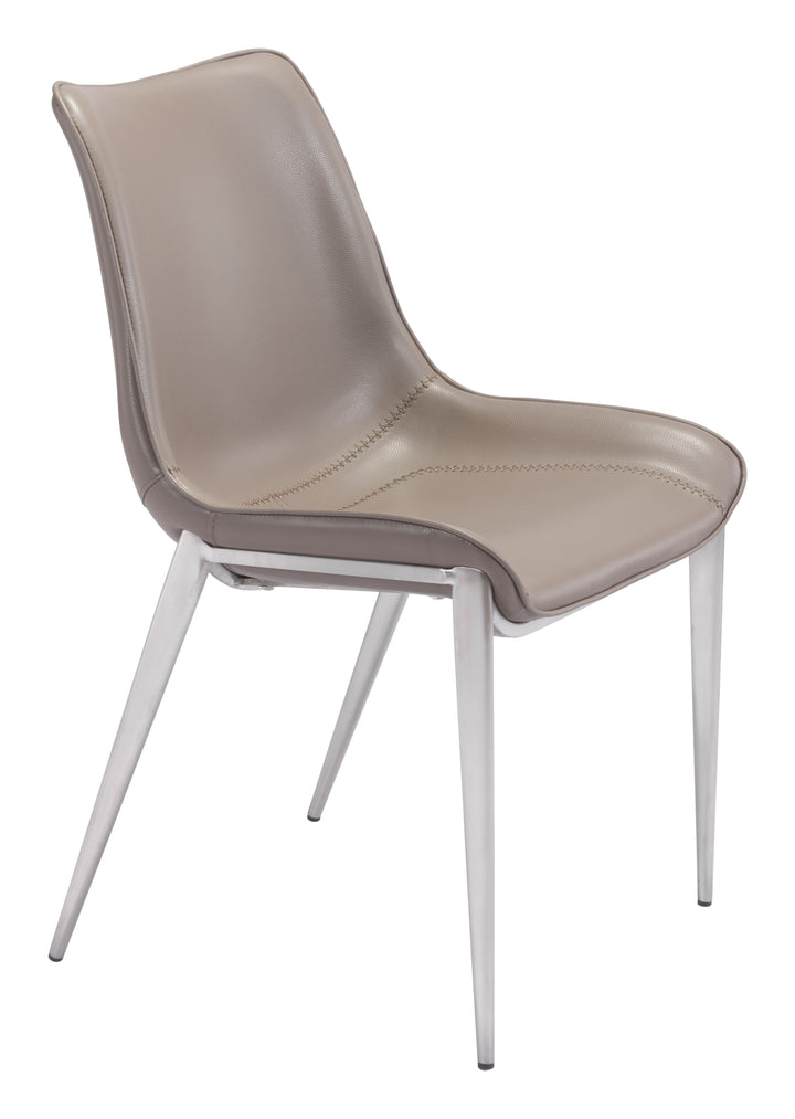 Zuo Magnus Dining Chair (Set of 2) Brown & Silver