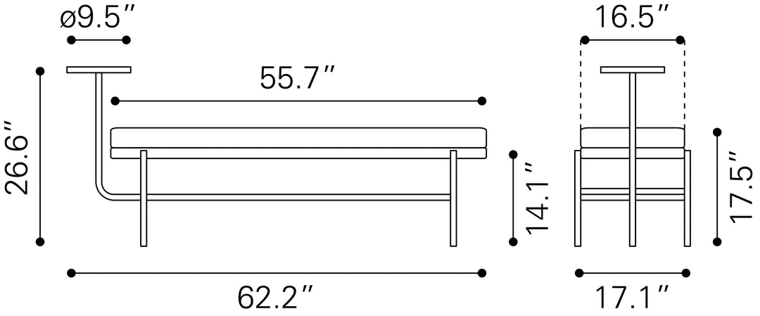 Zuo Ploce Bench Brown