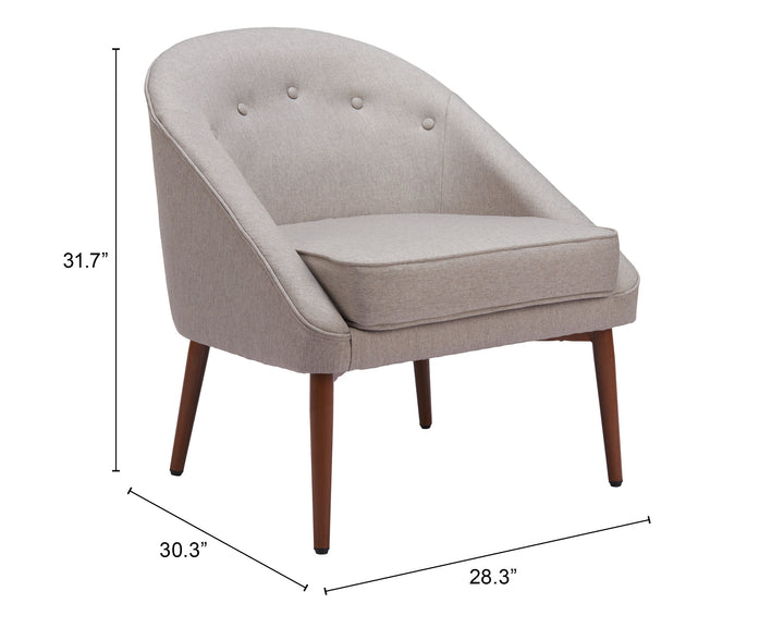 Zuo Carter Accent Chair Gray