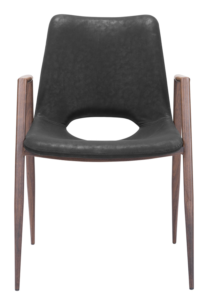 Zuo Desi Dining Chair (Set of 2) Black & Walnut