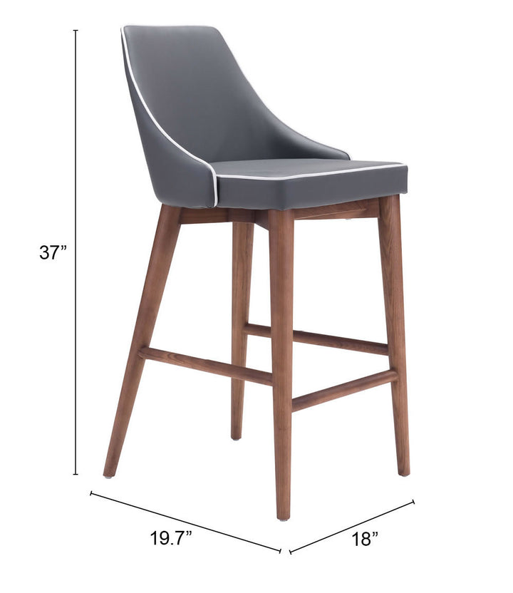 Zuo Moor Counter Stool Dark Gray