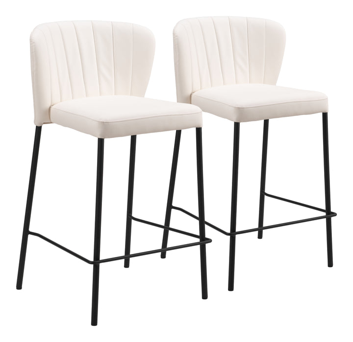 Zuo Linz Counter Stool (Set of 2) Cream