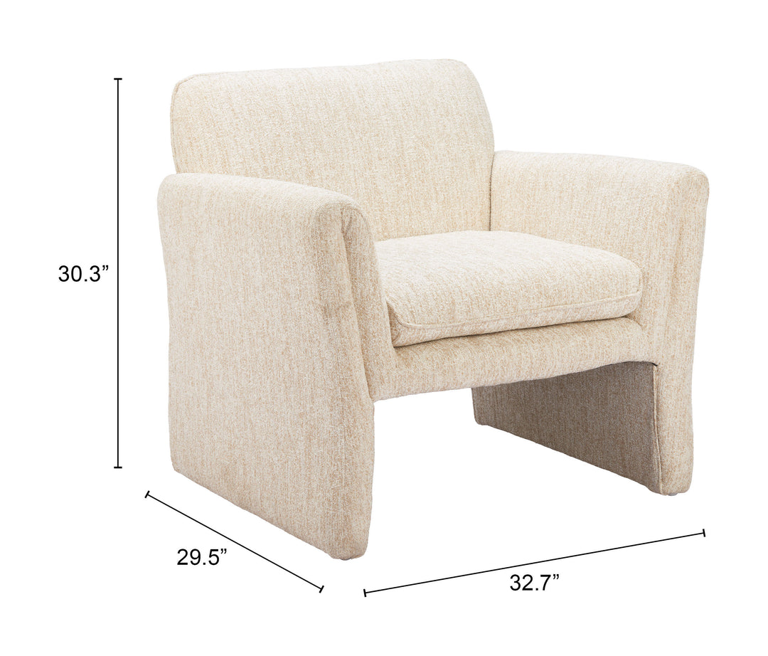 Zuo Dobra Accent Chair Oatmeal Beige