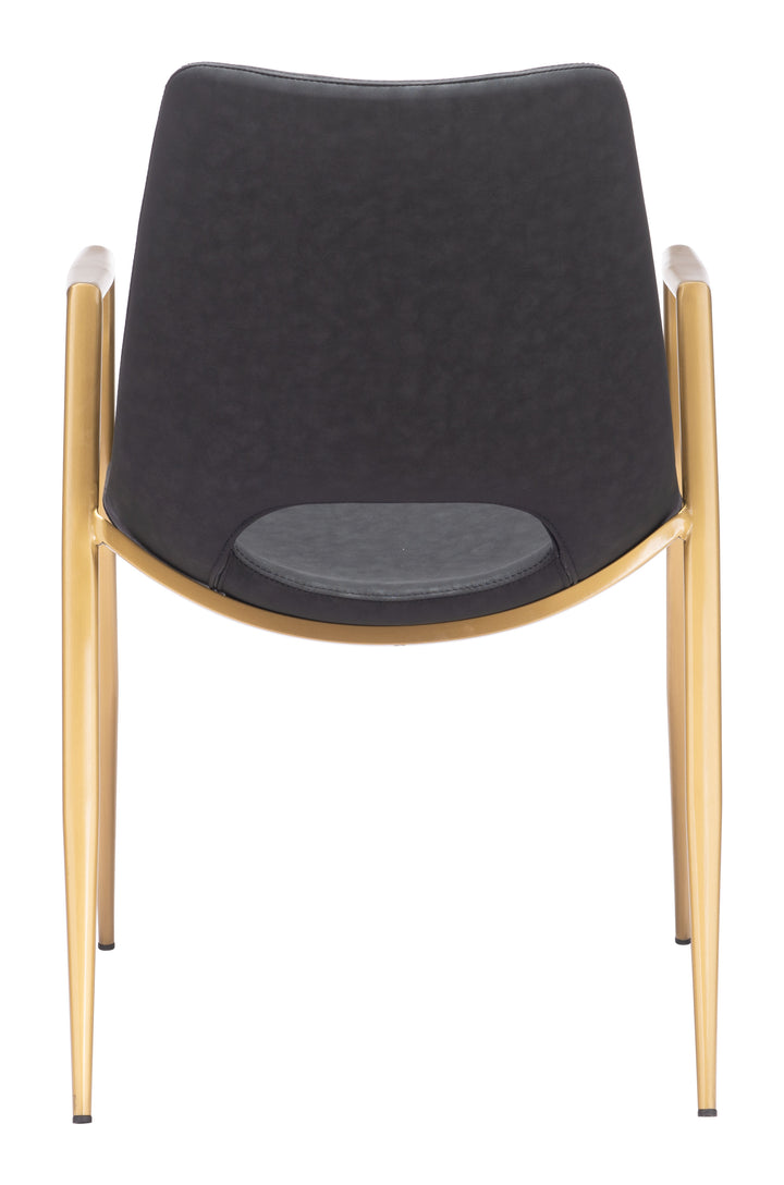 Zuo Desi Dining Chair (Set of 2) Black & Gold