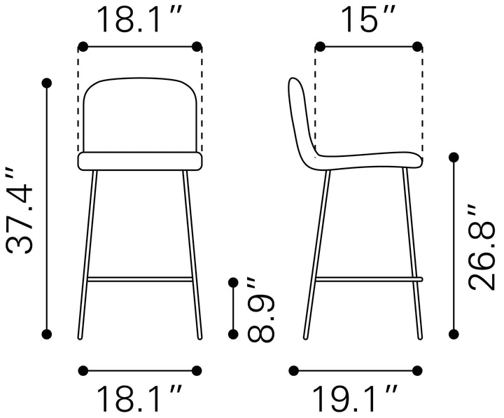 Zuo Var Counter Stool Yellow