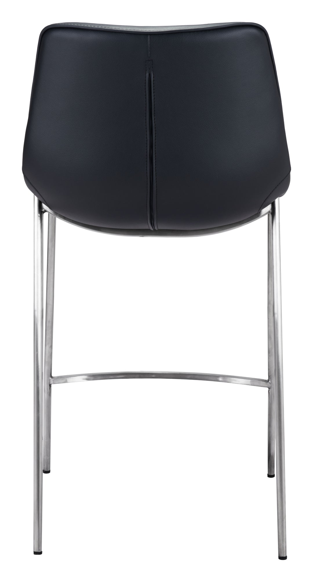 Zuo Magnus Counter Stool (Set of 2) Black & Silver