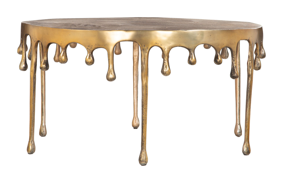 Zuo Drip Coffee Table Antique Brass