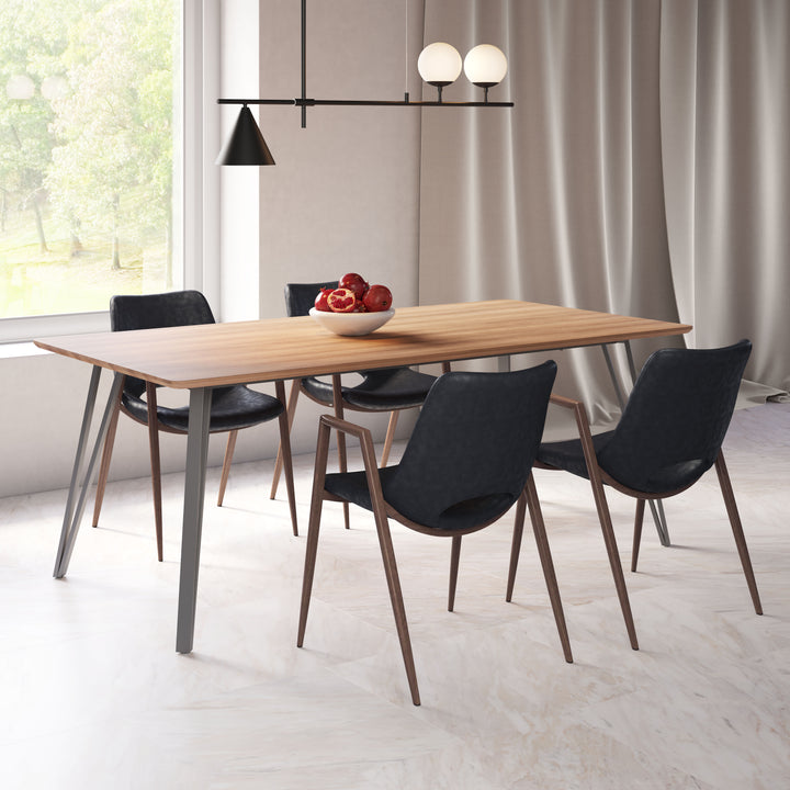 Zuo Desi Dining Chair (Set of 2) Black & Walnut