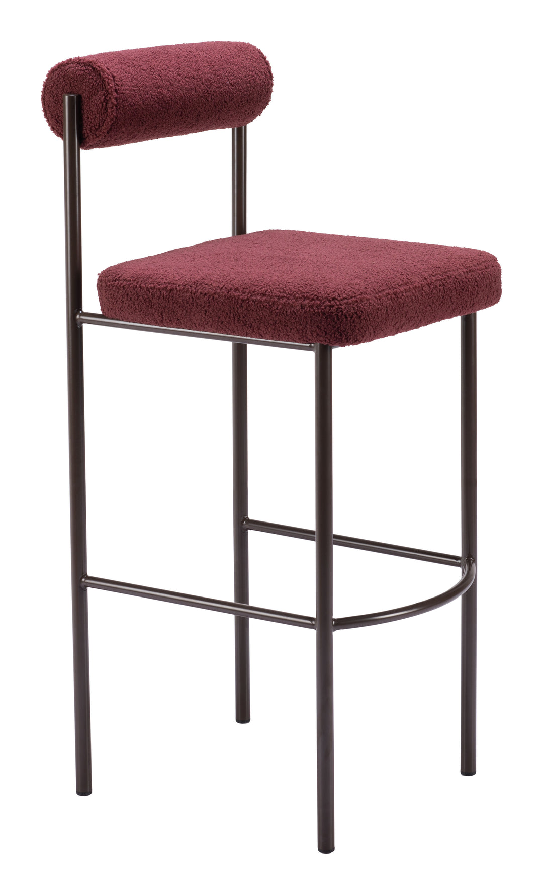 Zuo Livorno Barstool (Set of 2) Red & Bronze