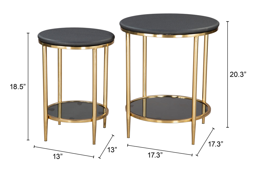Zuo Koper Coffee Table Set (2-Piece) Black