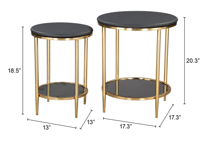 Zuo Koper Coffee Table Set (2-Piece) Black