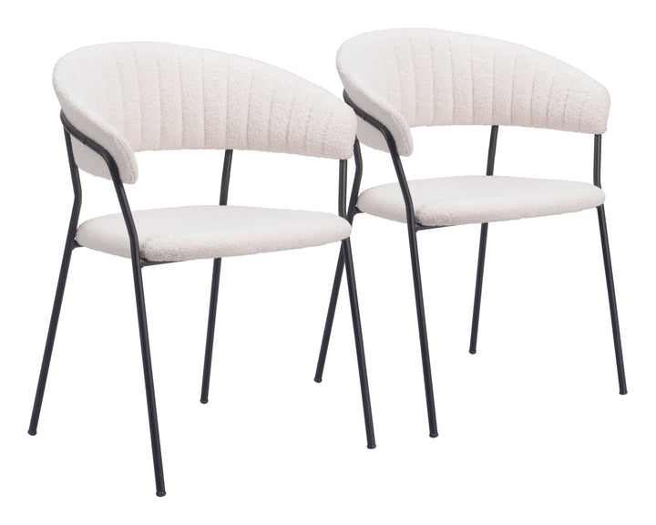 Zuo Josephine Dining Chair (Set of 2) Cream