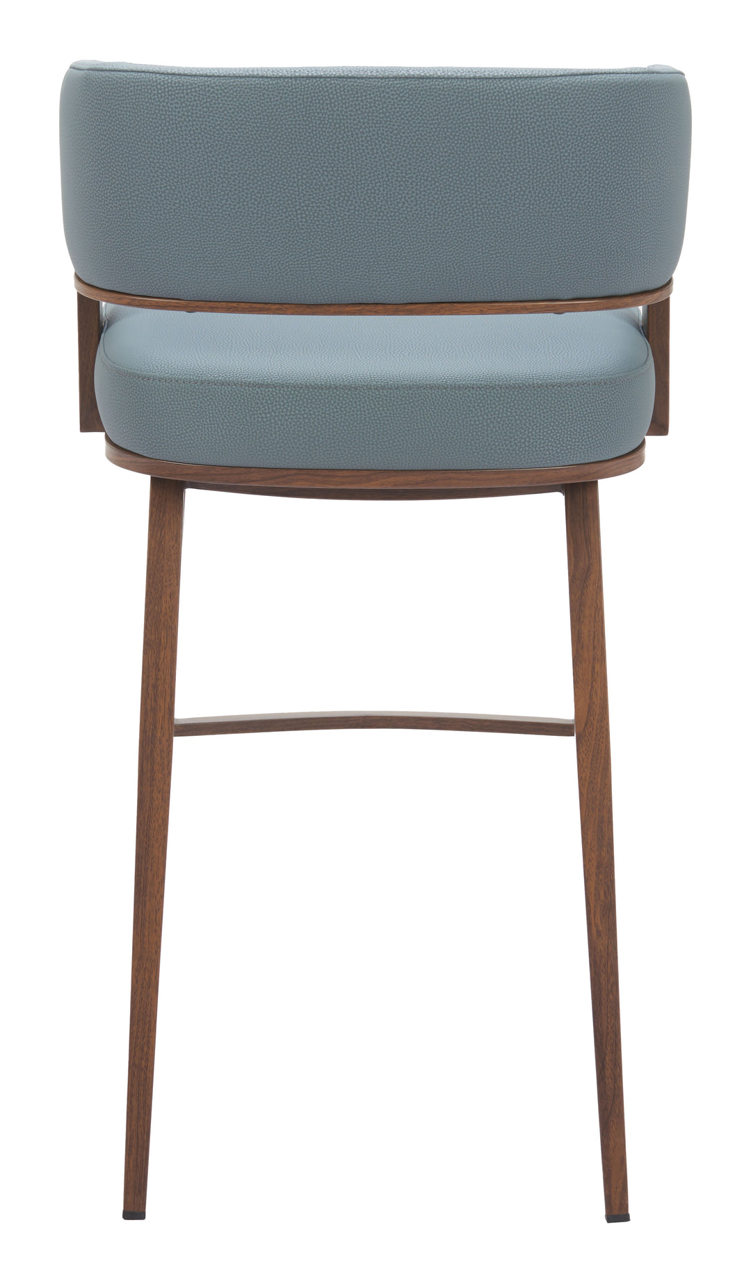 Zuo Poise Barstool Azure Gray & Walnut