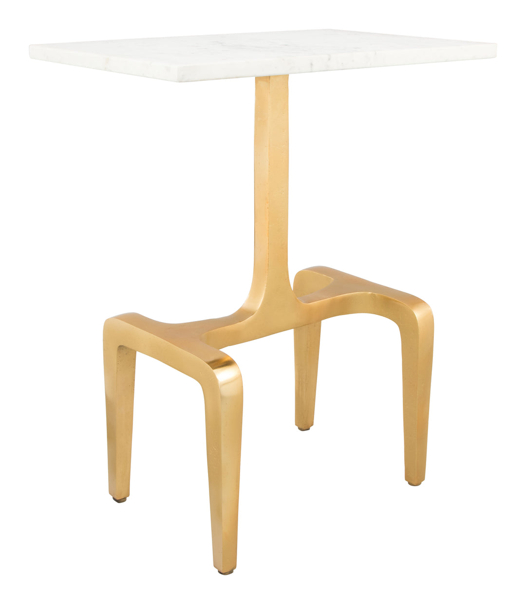 Zuo Clement Side Table White & Gold