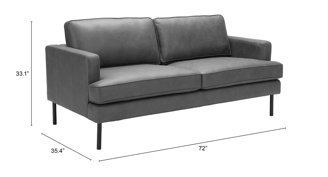 Zuo Decade Sofa Vintage Gray