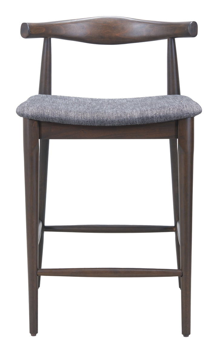 Zuo Tuzka Counter Stool (Set of 2) Gray & Espresso