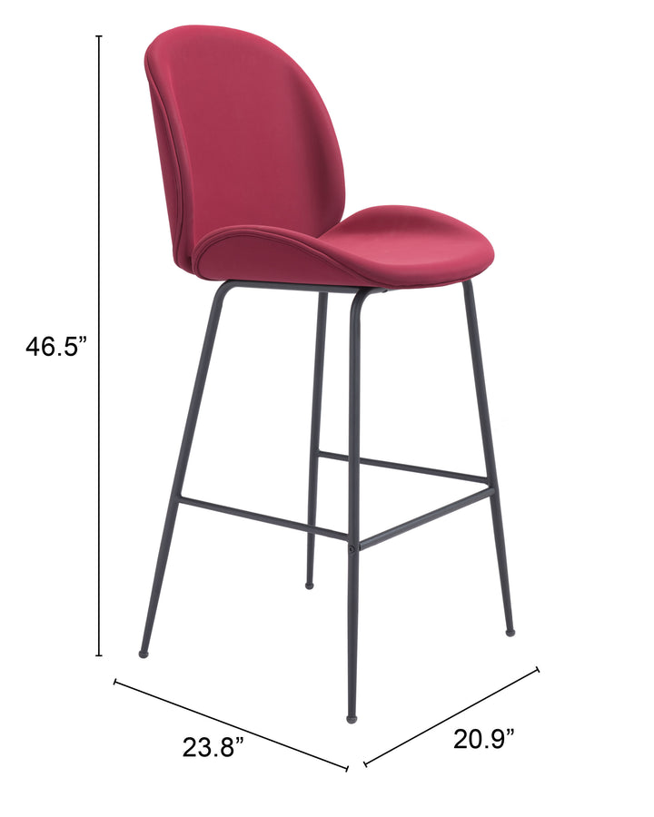 Zuo Miles Barstool Red