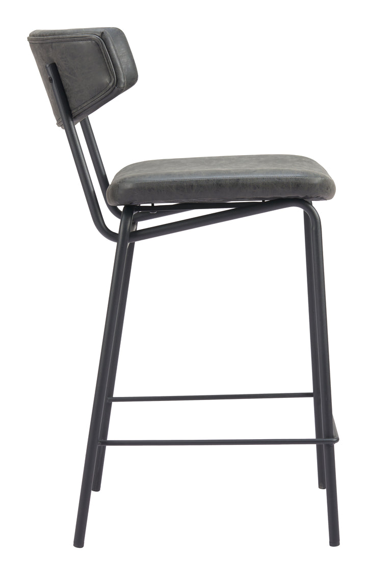 Zuo Charon Counter Stool (Set of 2) Vintage Black