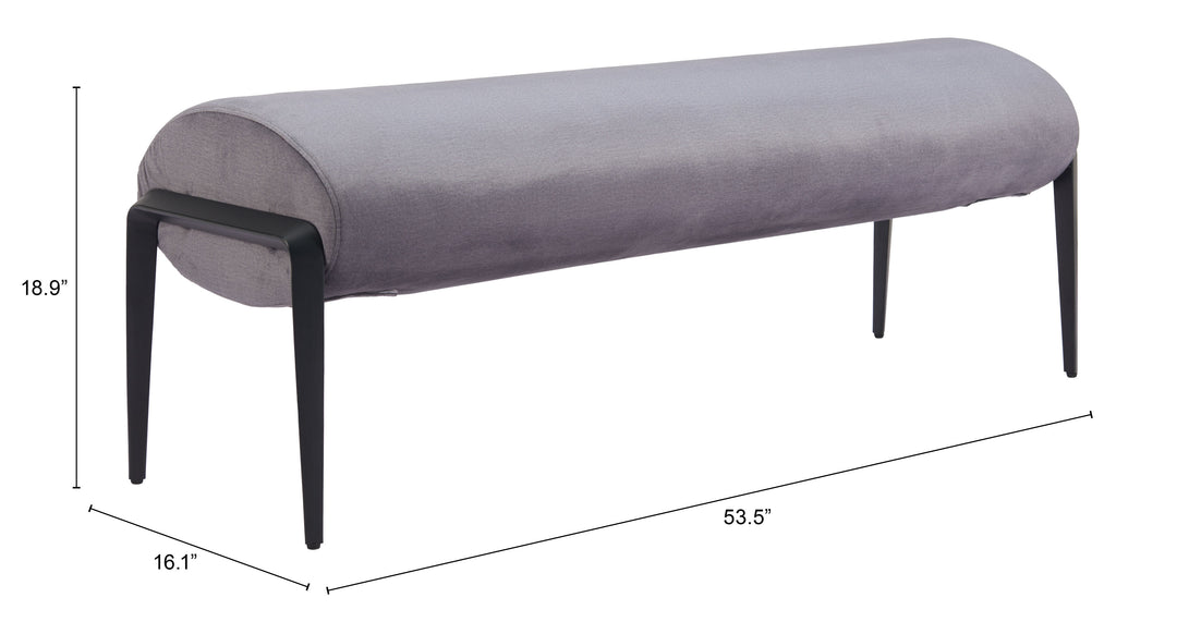 Zuo Glatt Bench Gray