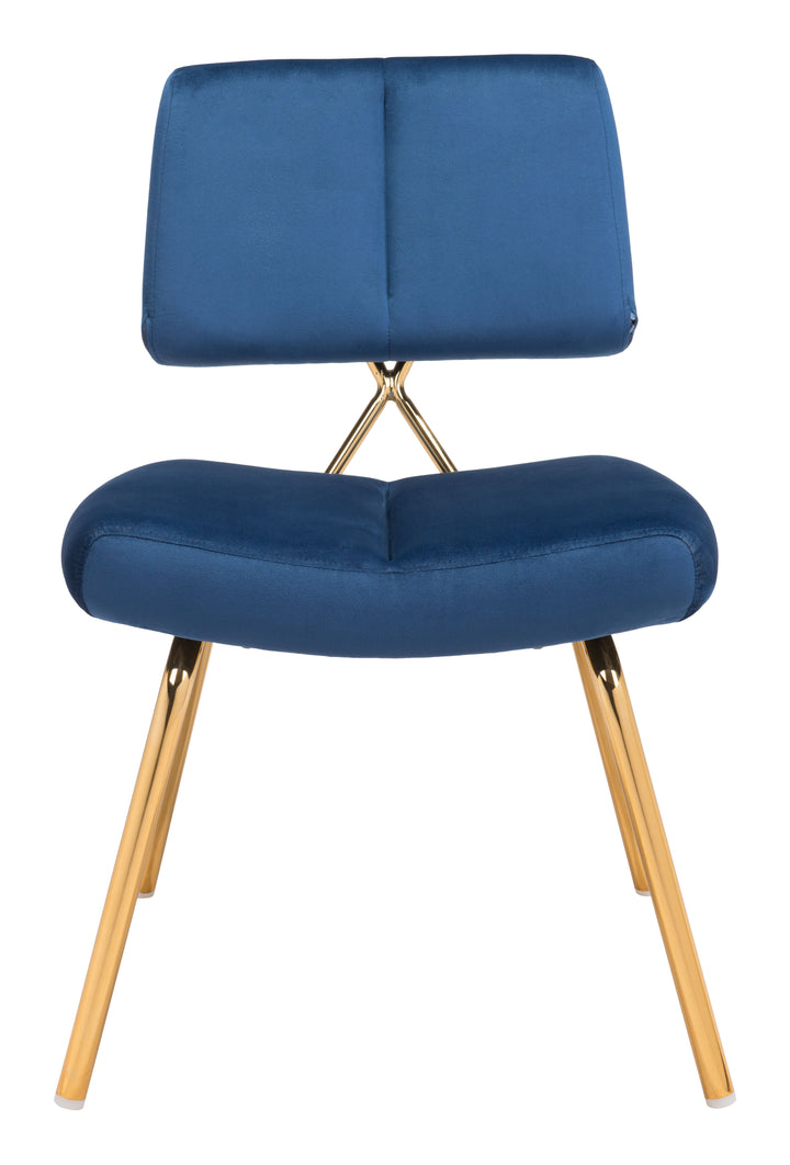 Zuo Nicole Accent Chair (Set of 2) Blue & Gold