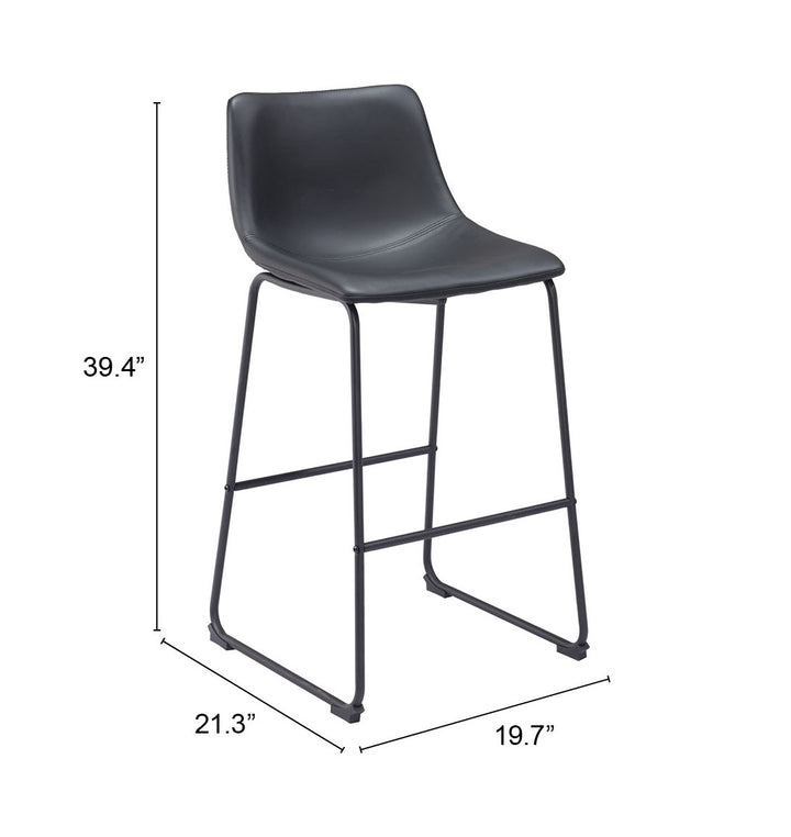 Zuo Smart Barstool (Set of 2) Black