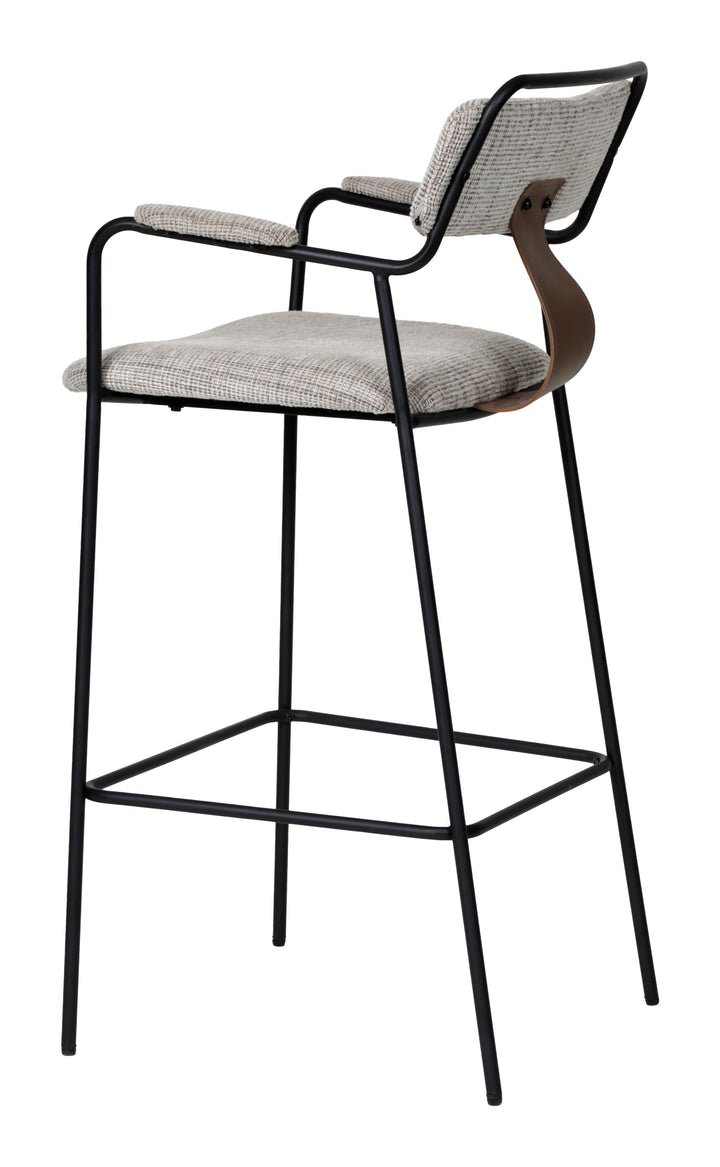 Zuo Couva Barstool (Set of 2) Gray Tweed