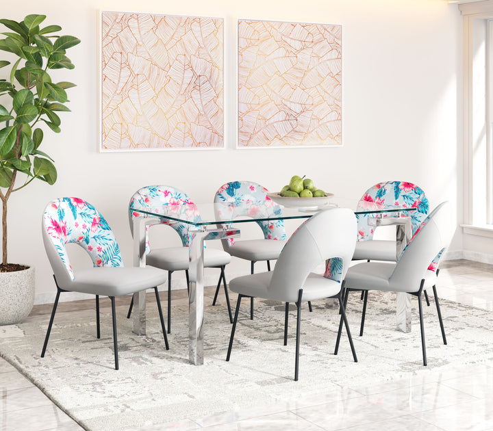 Zuo Torrey Dining Chair (Set of 2) Multicolor Print & Gray