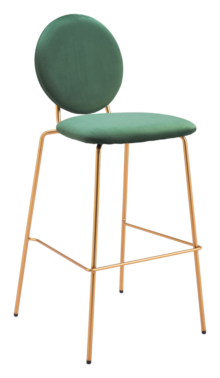 Zuo Odessa Barstool (Set of 2) Green & Gold