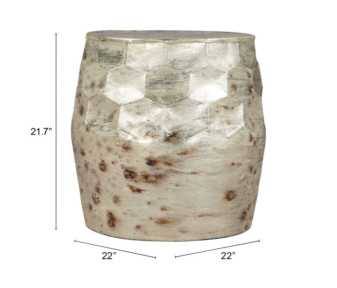Zuo Pam Side Table Antique Beige