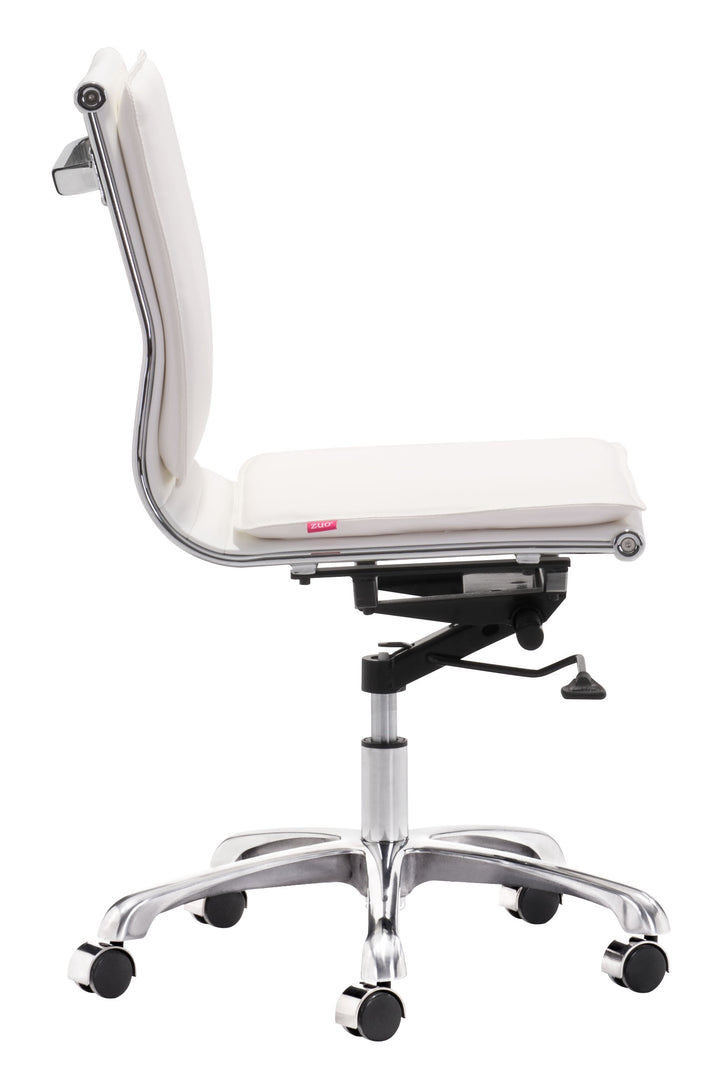 Zuo Lider Plus Armless Office Chair White