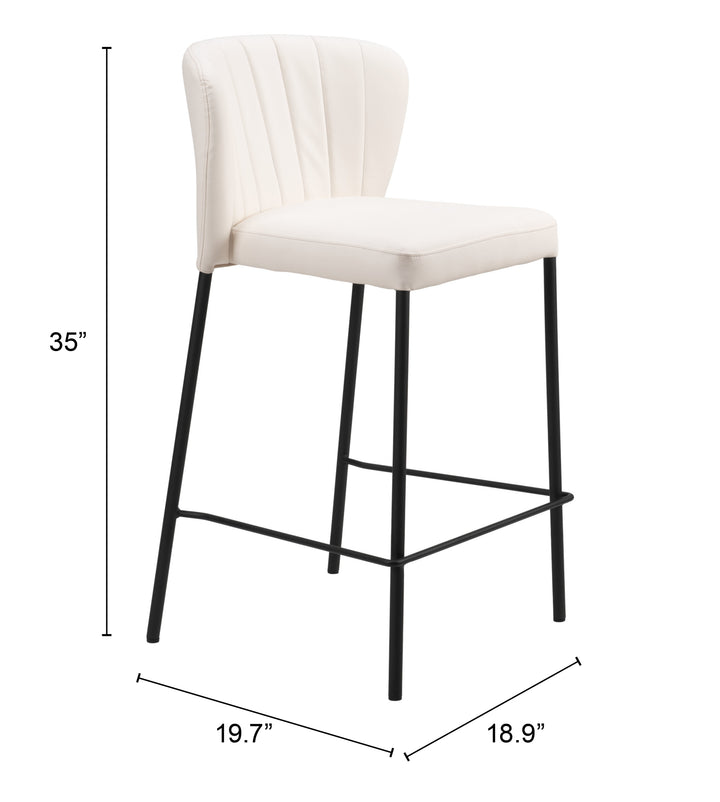 Zuo Linz Counter Stool (Set of 2) Cream
