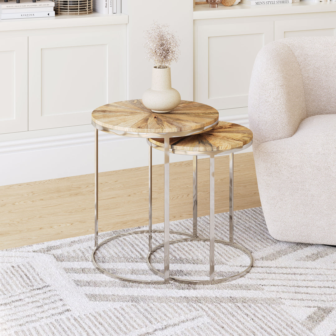 Zuo Bari Nesting Table Set (2-Piece) Natural