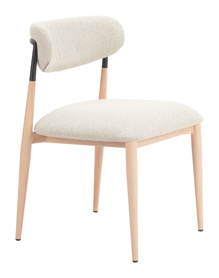 Zuo Equinox Armless Dining Chair (Set of 2) Oyster Gray & Natural