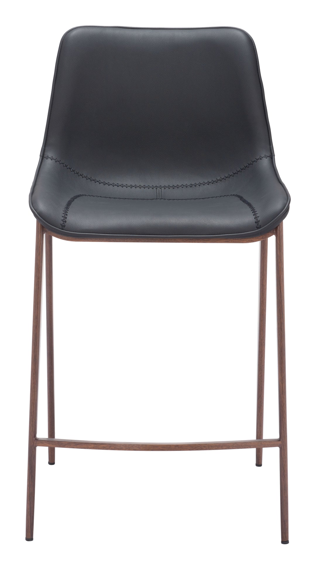 Zuo Magnus Counter Stool (Set of 2) Black & Walnut