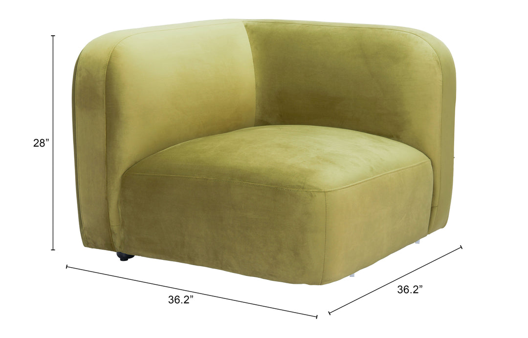 Zuo Biak Corner Chair Green