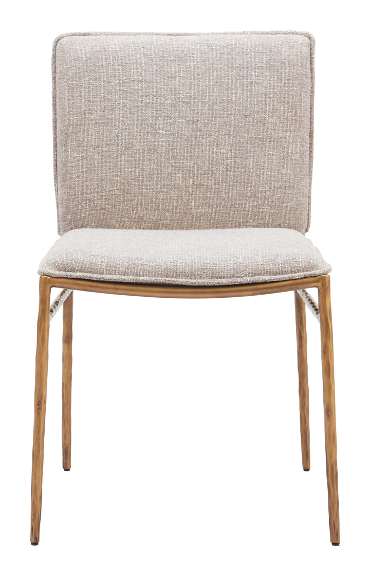 Zuo Nordvest Dining Chair Beige & Gold