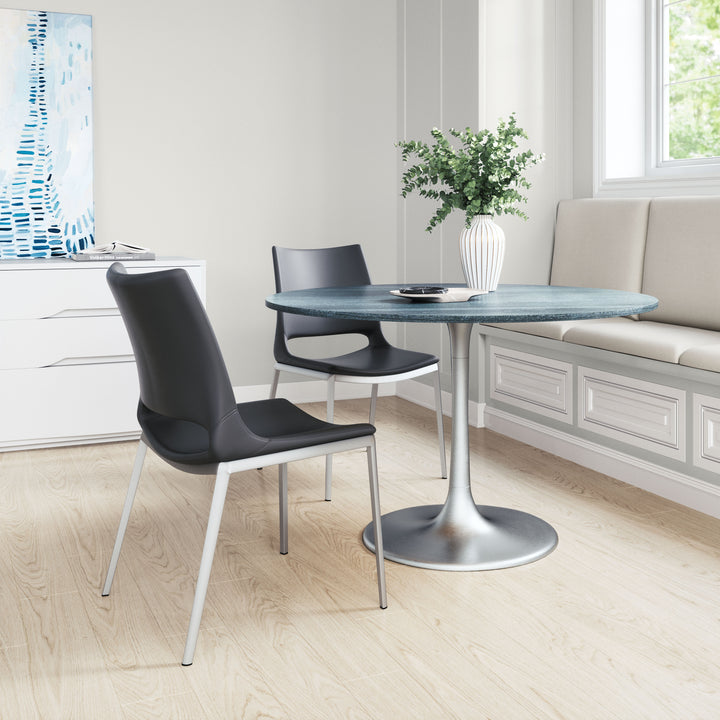 Zuo Ace Dining Chair (Set of 2) Black & Silver