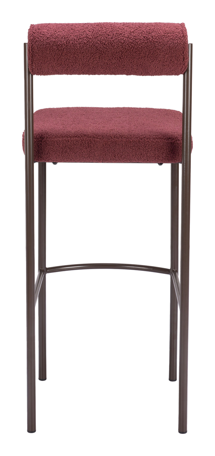 Zuo Livorno Barstool (Set of 2) Red & Bronze