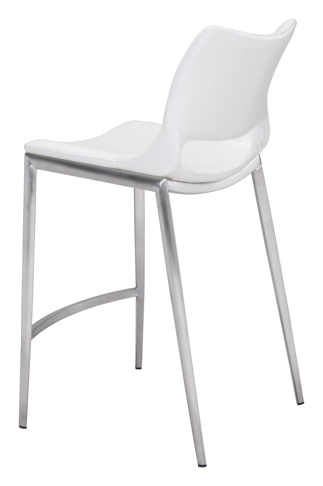 Zuo Ace Counter Stool (Set of 2) White & Silver
