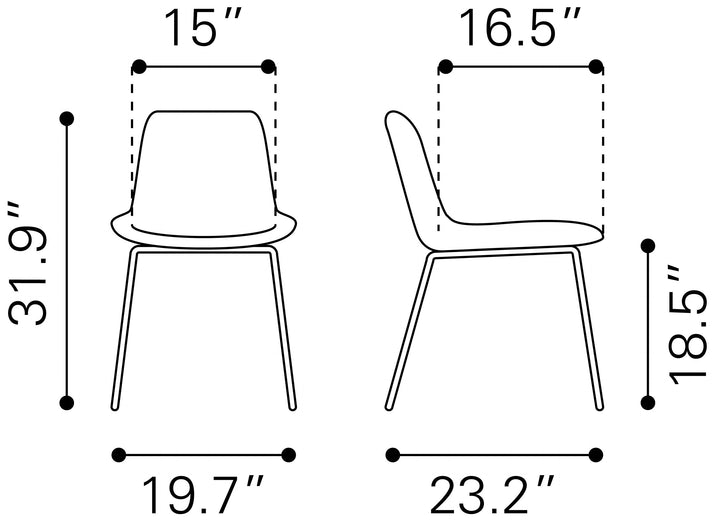 Zuo Byron Dining Chair (Set of 2) White