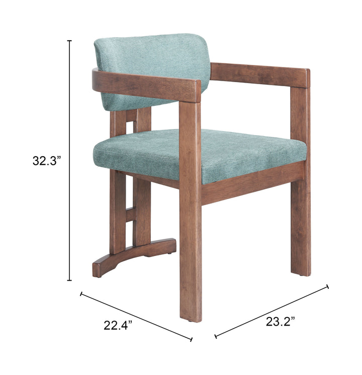 Zuo Poly Dining Chair Moss Gray & Walnut